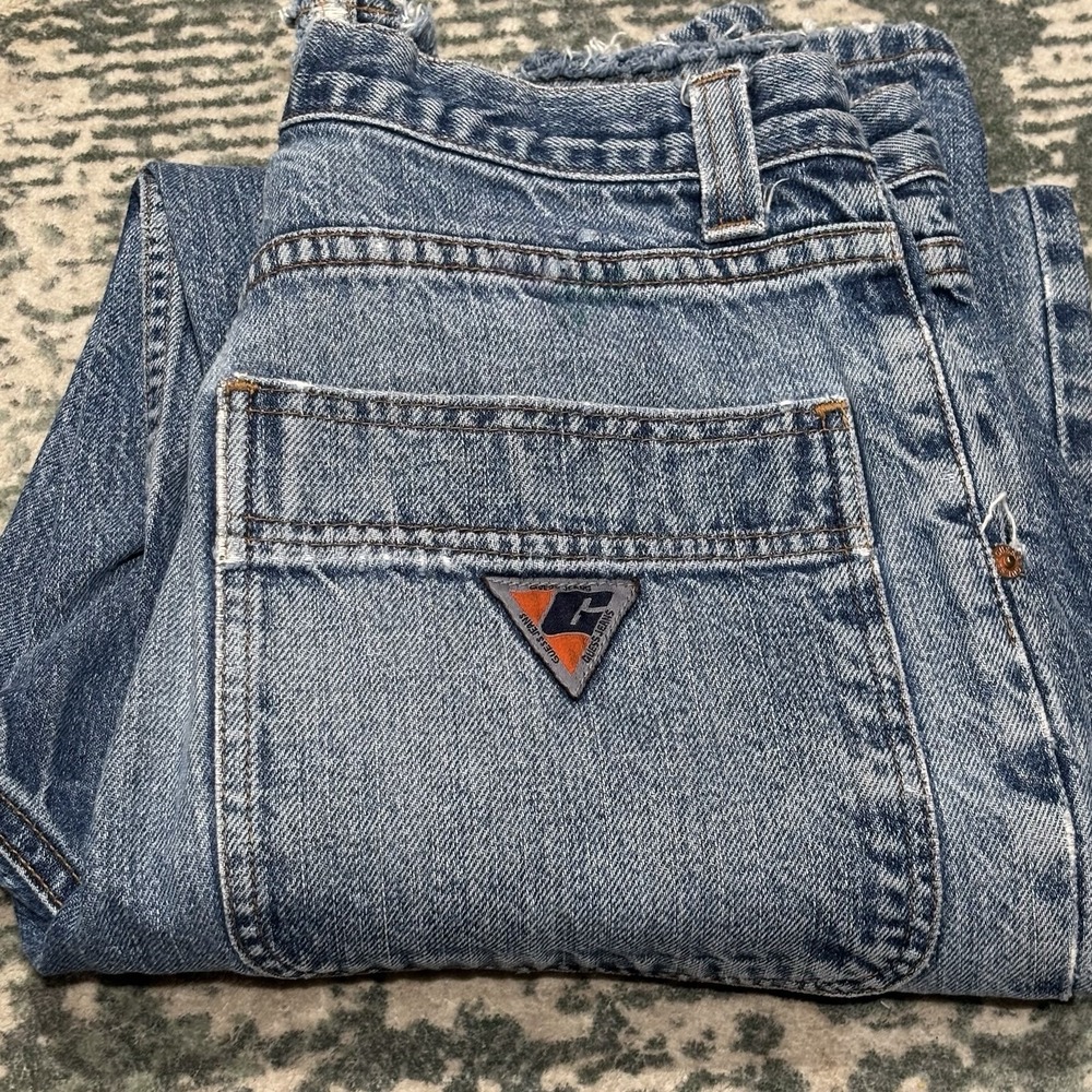 VTG 90s Guess Jeans American Tradition Baggy Wide Leg Distressed 31X31